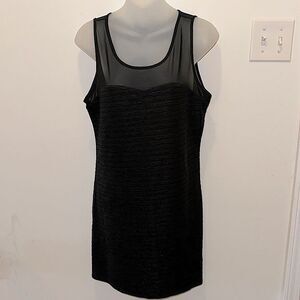 Forever 21 Mini Shirt Length Black Sheer Top Dress Large L NWT